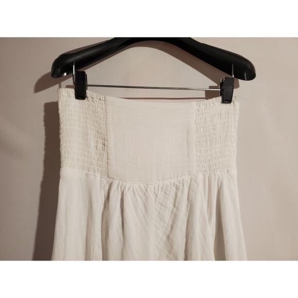 Natural Life Gauze Smocked Ruffle Peasant Maxi Skirt XS White Angel Cottage Boho - Picture 3 of 8